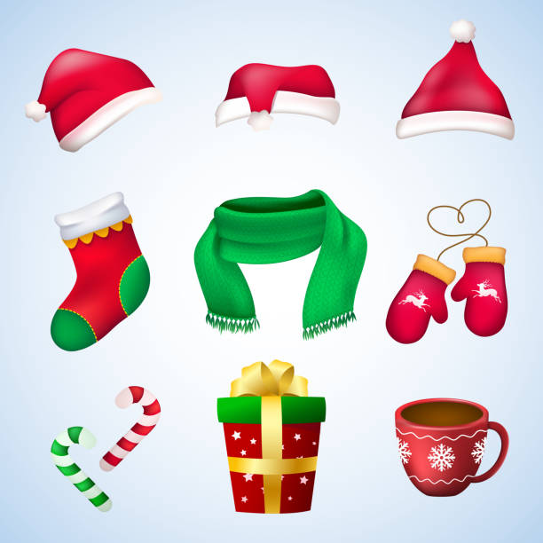 istock Colorful set of different Christmas elements mostly in red and green colors 1288641825