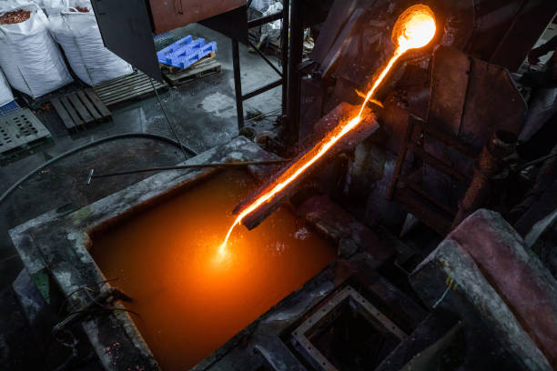 istock Industrial copper casting in factory 1288641843