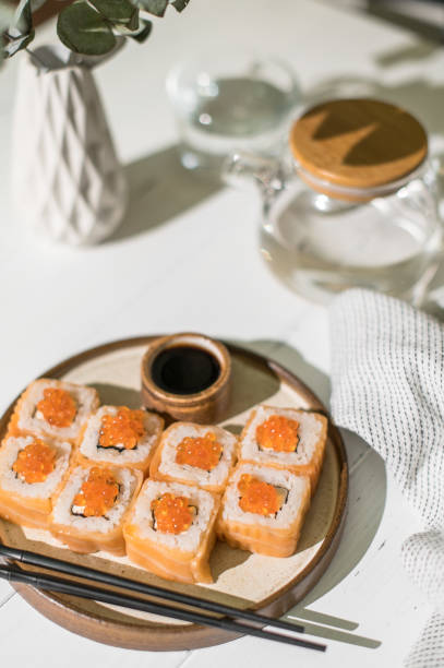 istock Sushi roll Philadelphia with salmon and caviar 1288643430