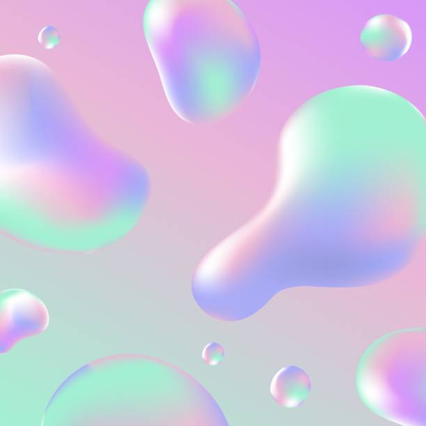 istock Liquid holographic gradient neon vector illustration. Abstract background in pastel neon color. 1288645002