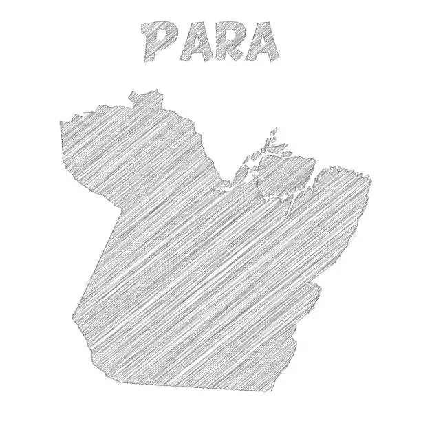 Vector illustration of Para map hand drawn on white background