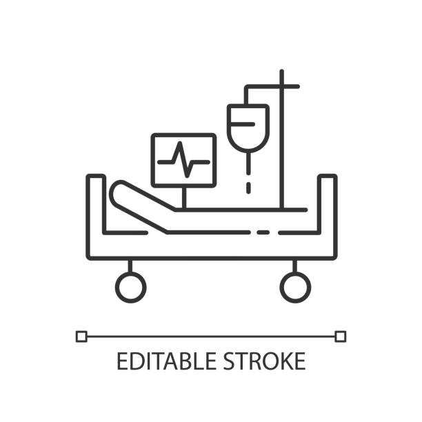 ikon linear perawatan intensif - operasi ilustrasi stok