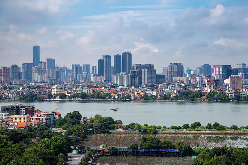 View of Hanoi looking west across westlake