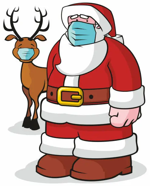 Vector illustration of Santas Covid Rules