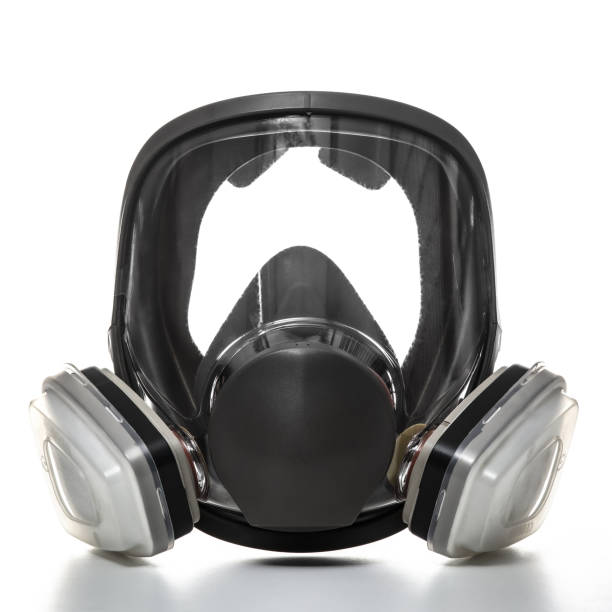 istock protective mask with filters, professional protection with wide visibility. 1288651537
