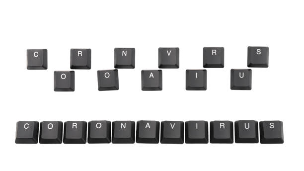 istock Word Coronavirus written on keyboard.  Isolated on white. 1288652719
