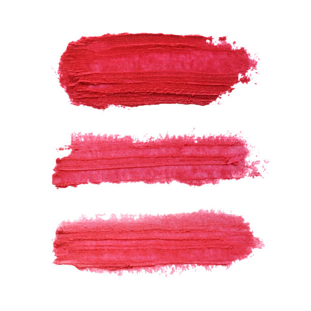 ilustrações de stock, clip art, desenhos animados e ícones de set of three red lipstick smudges - lipstick