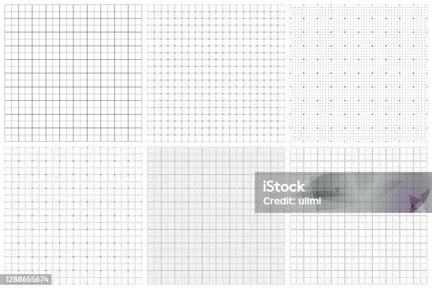 Naadloos Grafiekpapier Stockvectorkunst en meer beelden van Rooster - Print - Rooster - Print, Op een rij, Eén lijn