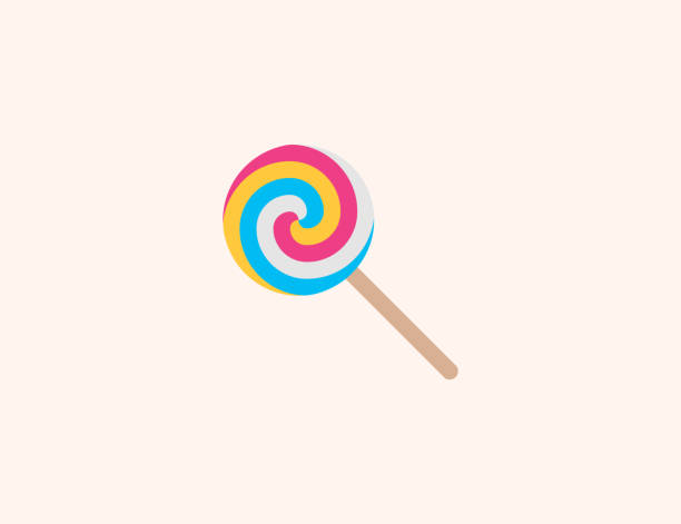 ilustrações de stock, clip art, desenhos animados e ícones de lollipop vector icon. isolated lollipop sucker flat colored symbol - vector - pirulito