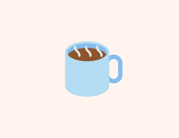 ilustrações de stock, clip art, desenhos animados e ícones de hot drink vector icon. isolated coffee, espresso, hot chocolate, tea flat colored symbol - vector - coffee cup isolated cappuccino multi colored