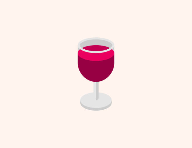 illustrazioni stock, clip art, cartoni animati e icone di tendenza di icona vettoriale wine glass. isolato vino rosso bicchiere colorato piatto simbolo - vettore - wine champagne bottle mulled wine