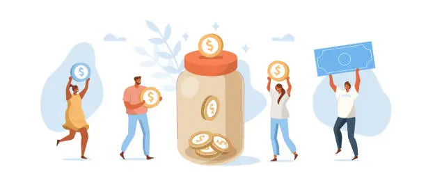 Vector illustration of money donation