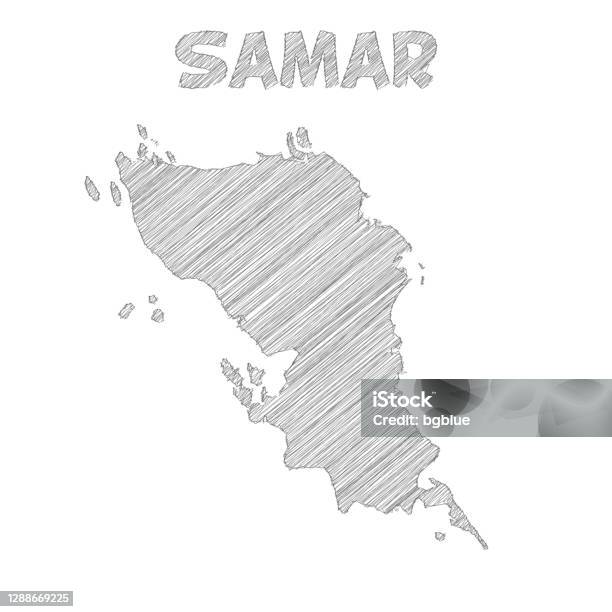 Samar Map Vector Samar Map Hand Drawn On White Background Stock Illustration - Download ...