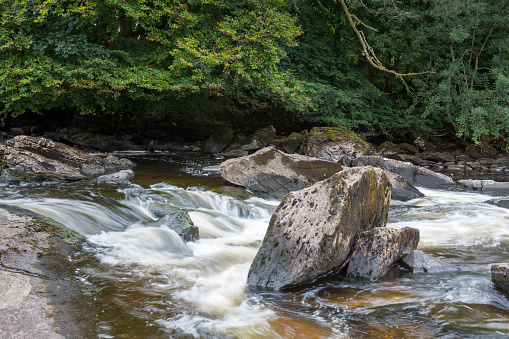 Falls of Dochart, River Dochart at the Trossachs National Park, Scotland, UK