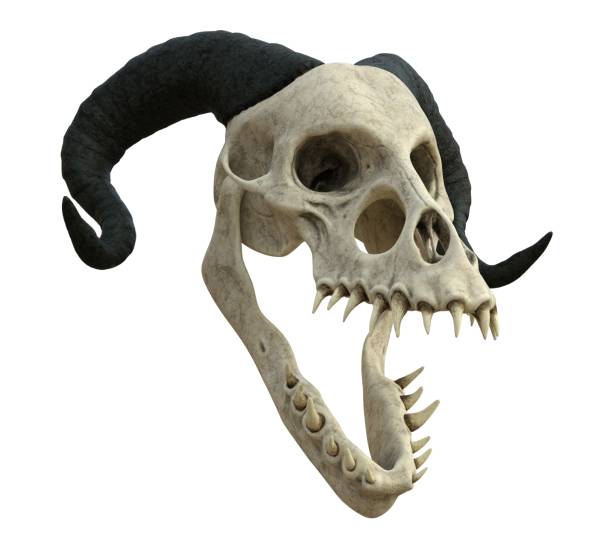 istock Monster skull isolated on white background 3d illustration 1288674048