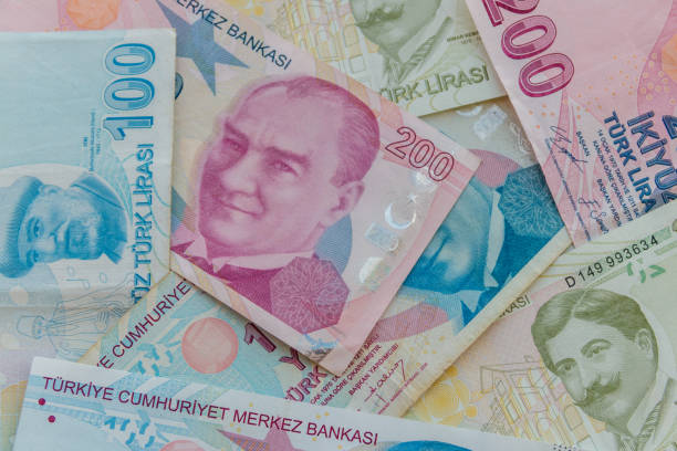 istock Background of the different turkish lira banknotes 1288676706