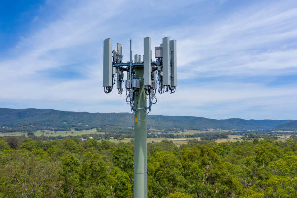 istock Aerial photograph of the communications bundle and structure on a telecommunications tower 1288682355