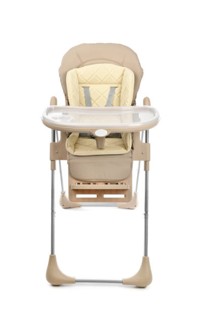 istock Front view of an empty highchair isolated on white background 1288682545