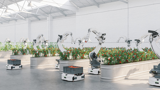 istock Agricultura automatizada con robots 1288687776