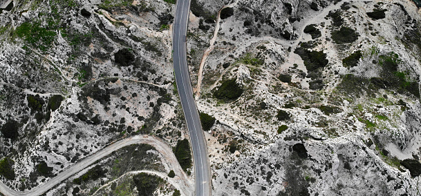 Aerial view of island roads