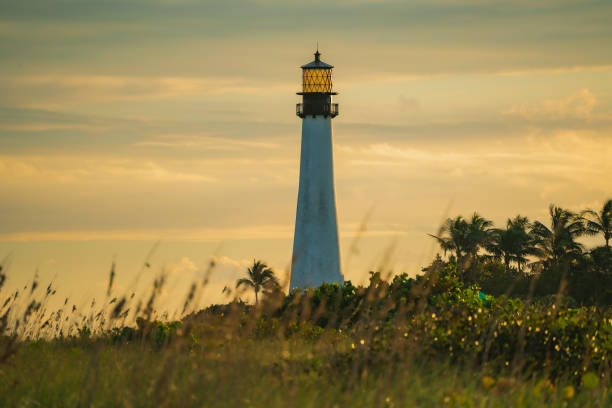 Lighthouse tower at end of Bill Baggs State Park, Key Biscayne stock photo