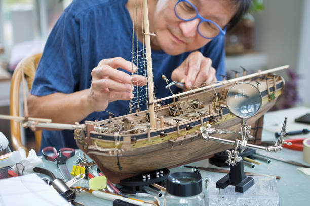 istock Retirement Hobby Leisure - Building Wooden Ship Kit Model 1288694338