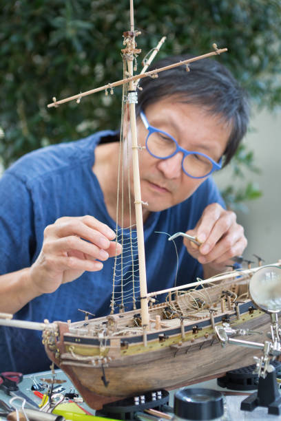 istock Retirement Hobby Leisure - Building Wooden Ship Kit Model 1288694340