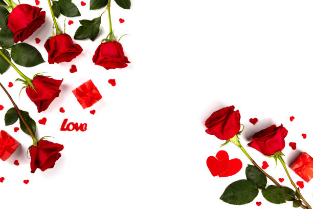 istock Red fresh roses  Traditional holiday gift. 1288700613