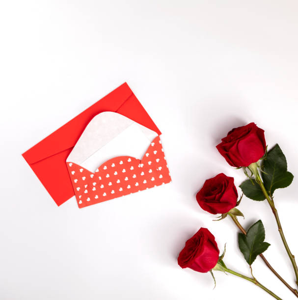 istock Love letter and red rose .Message to Valentine's Day. 1288700686