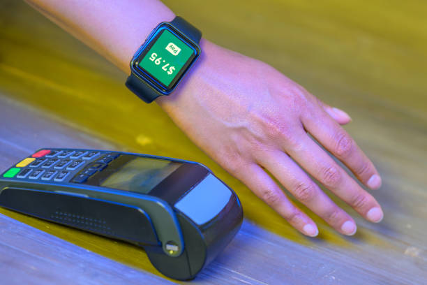 istock Woman making payment with a smart watch 1288708187