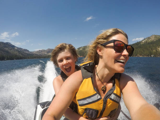 istock Silly, adventurous fun on a wave runner in Truckee, California 1288709287