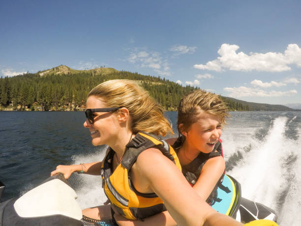 istock Silly, adventurous fun on a wave runner in Truckee, California 1288709298