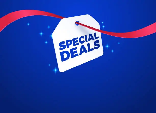 Vector illustration of Special Deals Shopping Savings Price Tag Background