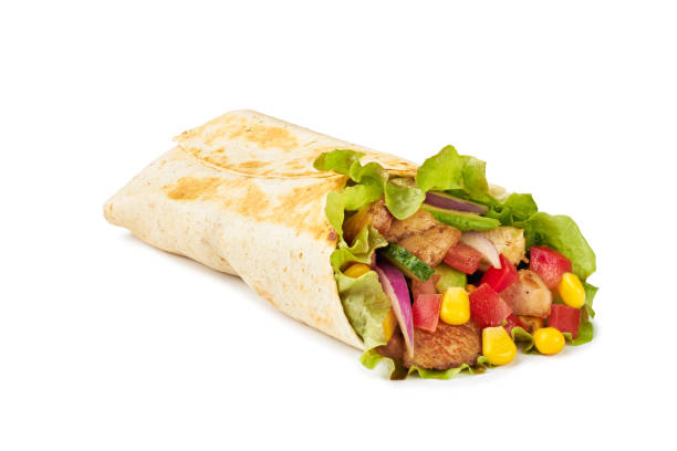 istock Tortilla wrap with vegetables and fried chicken meat 1288715590