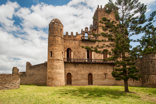 One of the imperial palaces in the Royal Enclosure (called GEMP in amharic) in Gondar, Northern Ethiopia. Gondar was once the Imperial captital of Ethiopia, founded by Emperor Fasilides in 1635 and up to know the town is an important place and pilgrim destination for the Ethiopian Ordthodox Christs.