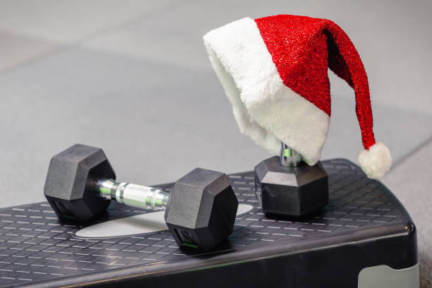istock Close up Santa's hat in the gym. 1288722857