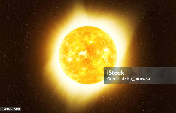 Bright Sun Against Dark Starry Sky In Solar System Elements Of This Image Furnished By Nasa Stock Photo - Download Image Now