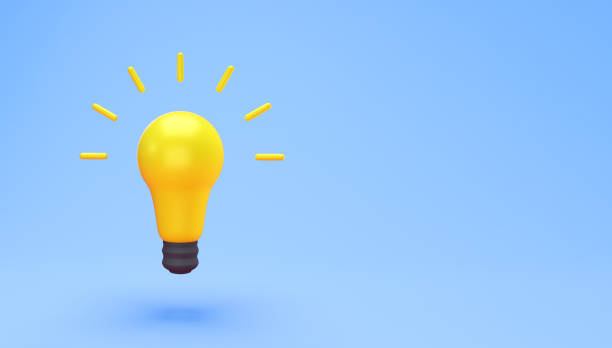 istock Light bulb idea creative concept. Minimal concept idea of yellow light bulb isolated on blue background with copy space for text. 3D rendering. 1288729809