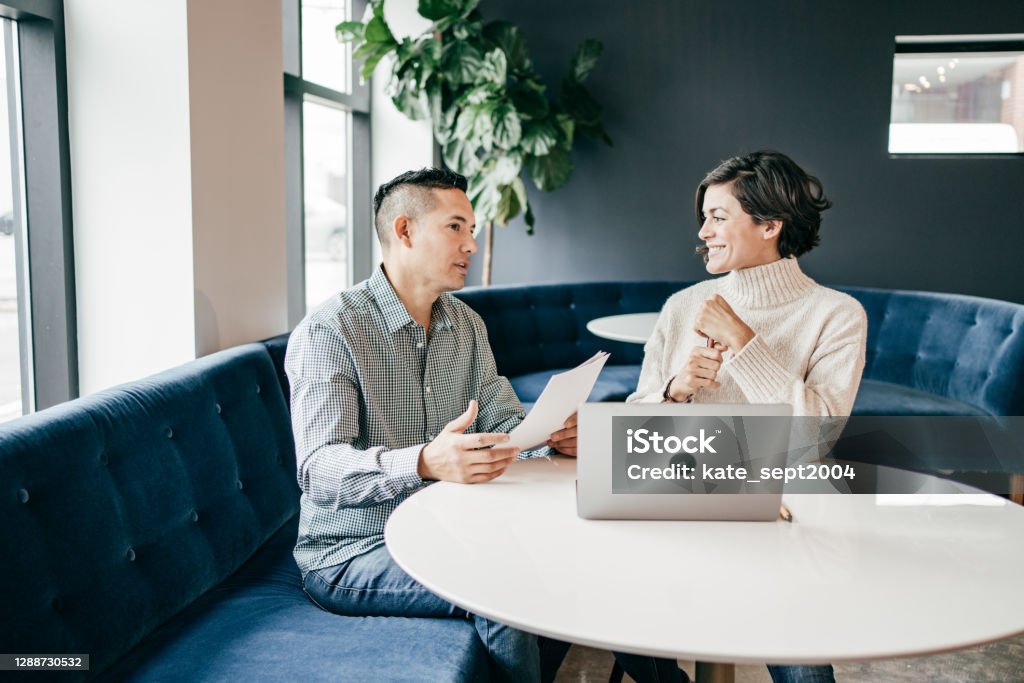 Software engineers meeting Human Resources Stock Photo