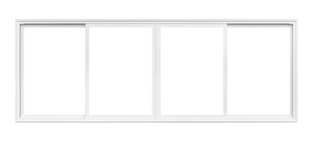 istock Real modern house window frame isolated on white background with clipping path 1288731644