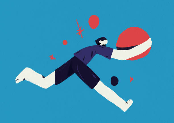 istock Someone Run with big Red Ball. Is Running Hurriedly From Red Negativity Steel Ball In Forward Motion. It Means Trying To Avoid Much Quantity Of Negative Attitude 1288734265