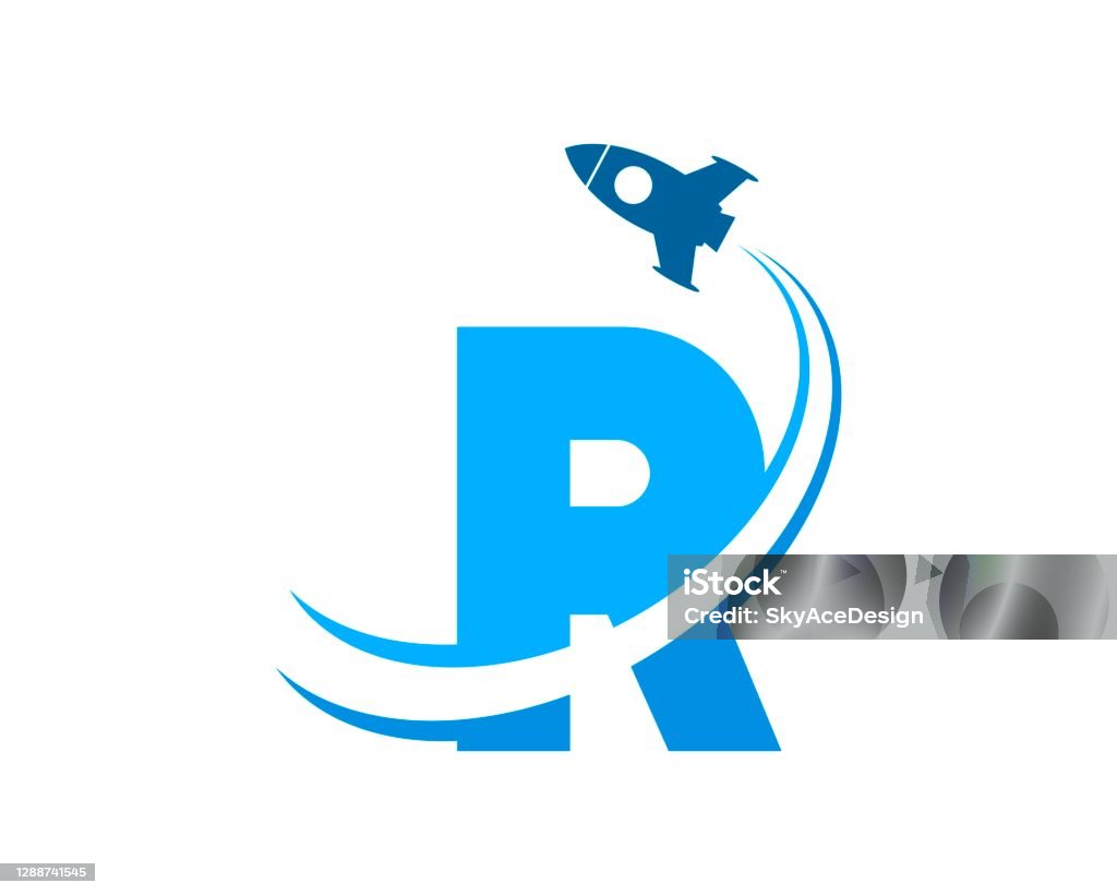 Jet Letter R Flying Rocket With R Letter Initial Stock Illustration - Download Image ...