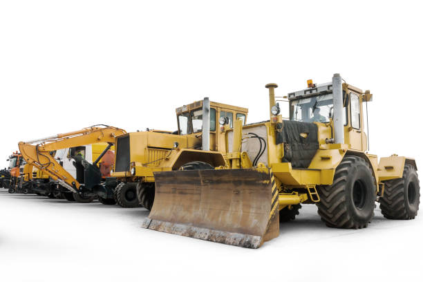 Large mining truck on white background
