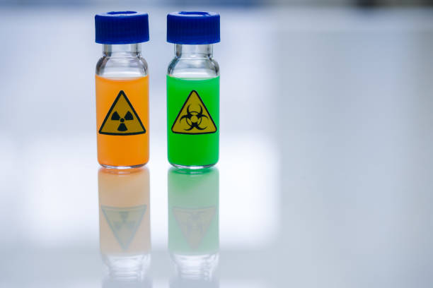 istock Biologically dangerous substance and radioactive substance in the vials on a table in a chemical laboratory 1288751614