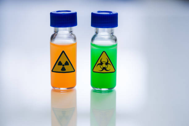 istock Biologically dangerous substance and radioactive substance in the vials on a table in a chemical laboratory 1288751615
