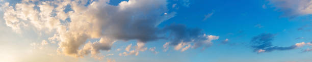 istock Dramatic panorama sky with cloud on sunrise and sunset time. 1288752407