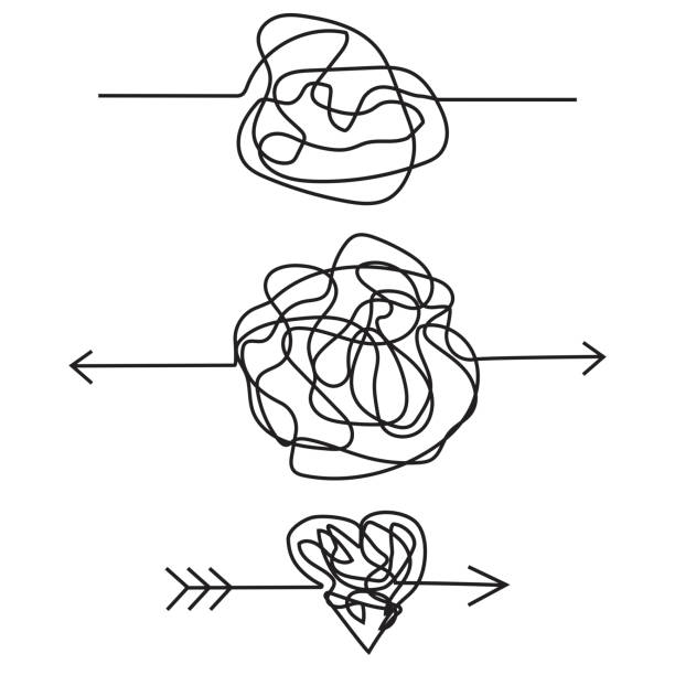 Heart with an arrow in the form of doodles. Love symbol made of rope. Cord figures. Stock image. EPS 10. Heart with an arrow in the form of doodles. Love symbol made of rope. Cord figures. Stock image. EPS 10. celtic knot heart stock illustrations