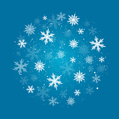 winter snow particles circle design element