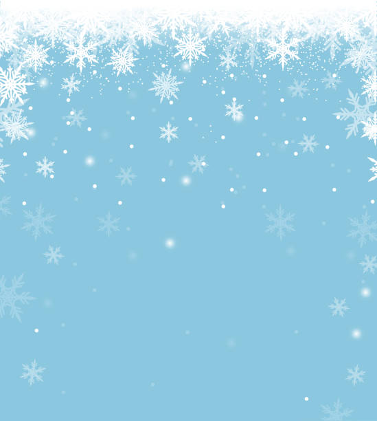 snowfall bg snowfall winter background template snow flakes stock illustrations