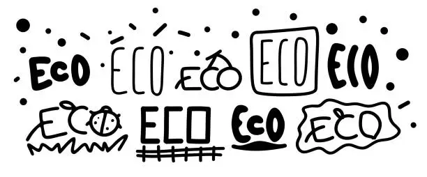 Vector illustration of A set of logos eco